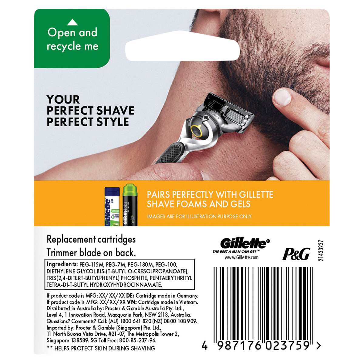 GILLETTE Fusion Proshield Cart 8pk