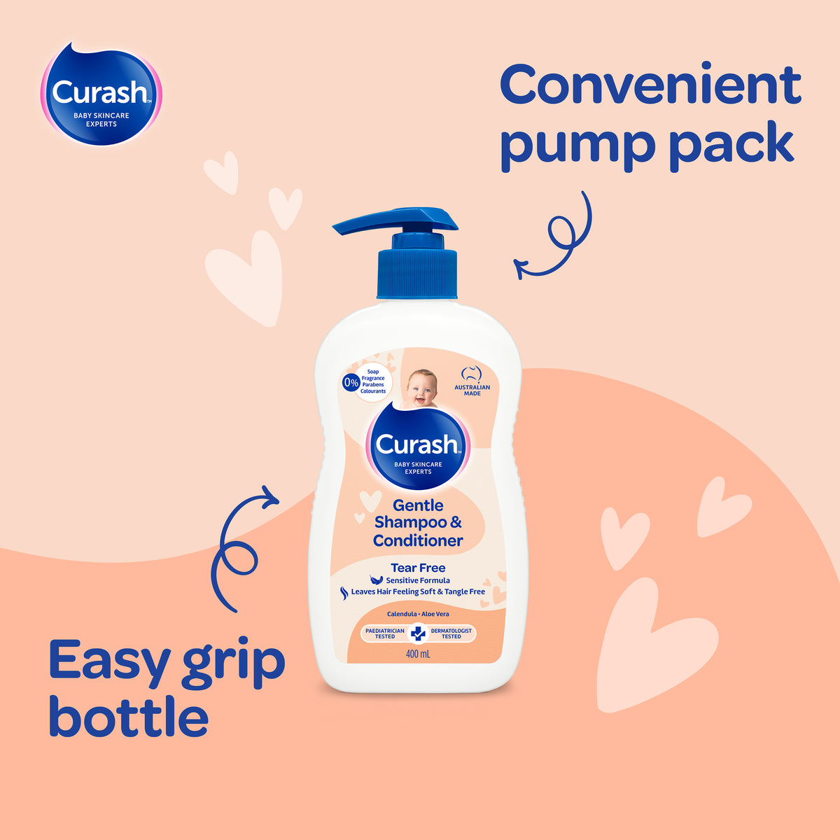 CURASH Gentle Shampoo & Conditioner 400ml