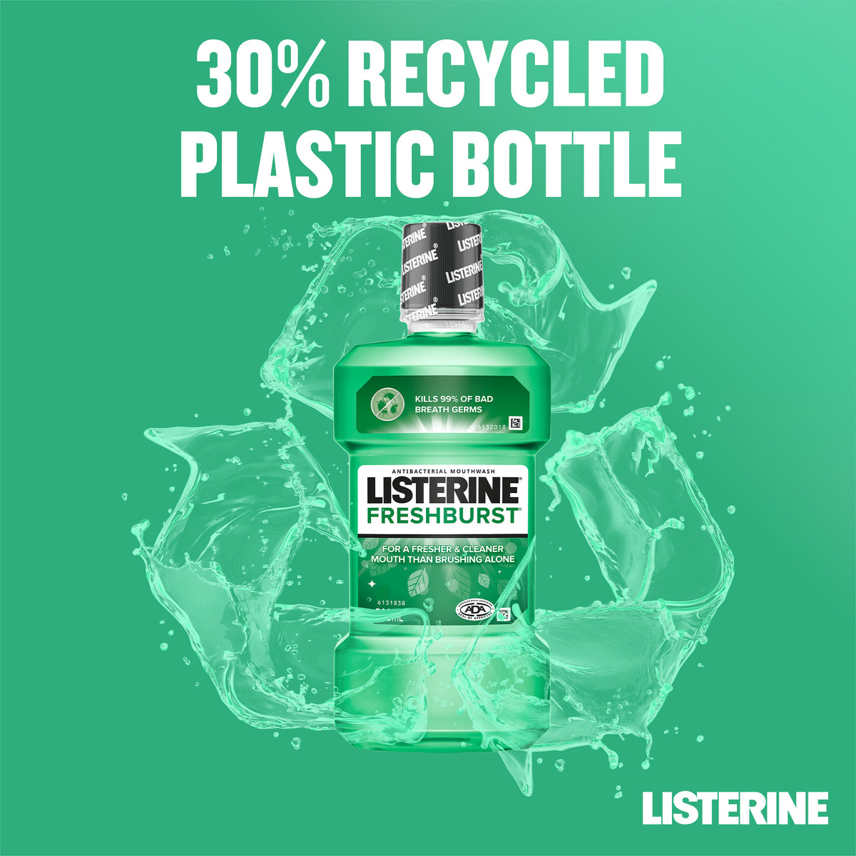 Listerine Teeth Defence Antibacterial Mouthwash 500mL
