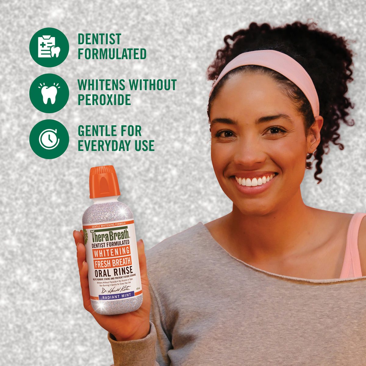 TheraBreath Oral Rinse Whiten 473ml
