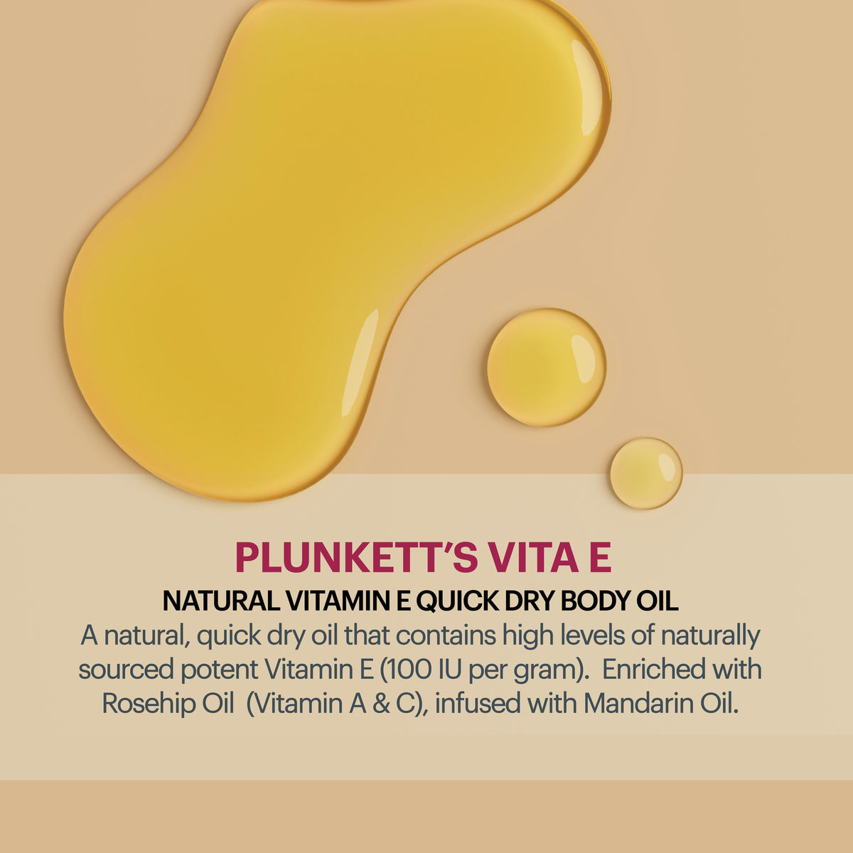 Plunkett's Vita E Natural Vitamin E Quick Dry Oil 125mL