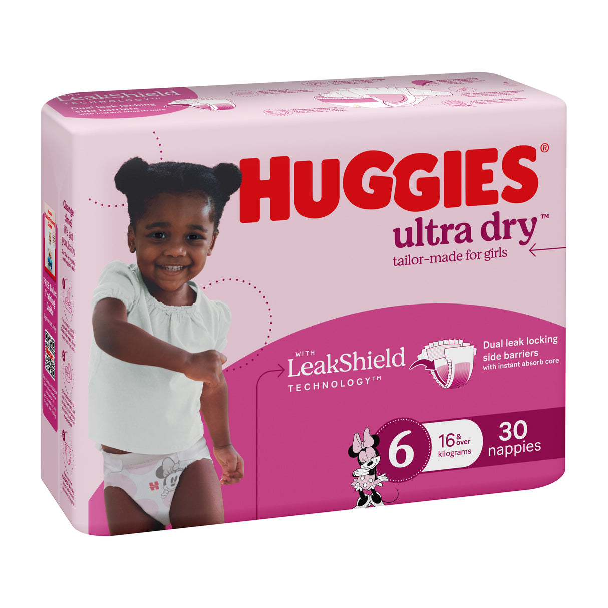 Huggies Ultra Dry Nappies Girls Size 6 (16kg+) 30 Pack