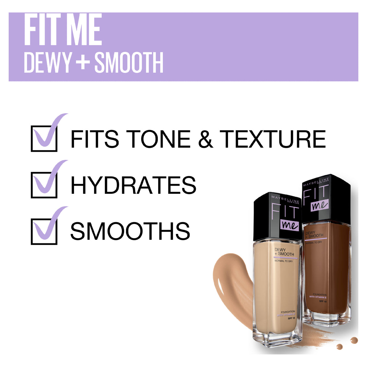 Maybelline Fit Me Dewy & Smooth Foundation 235 Pure Beige C