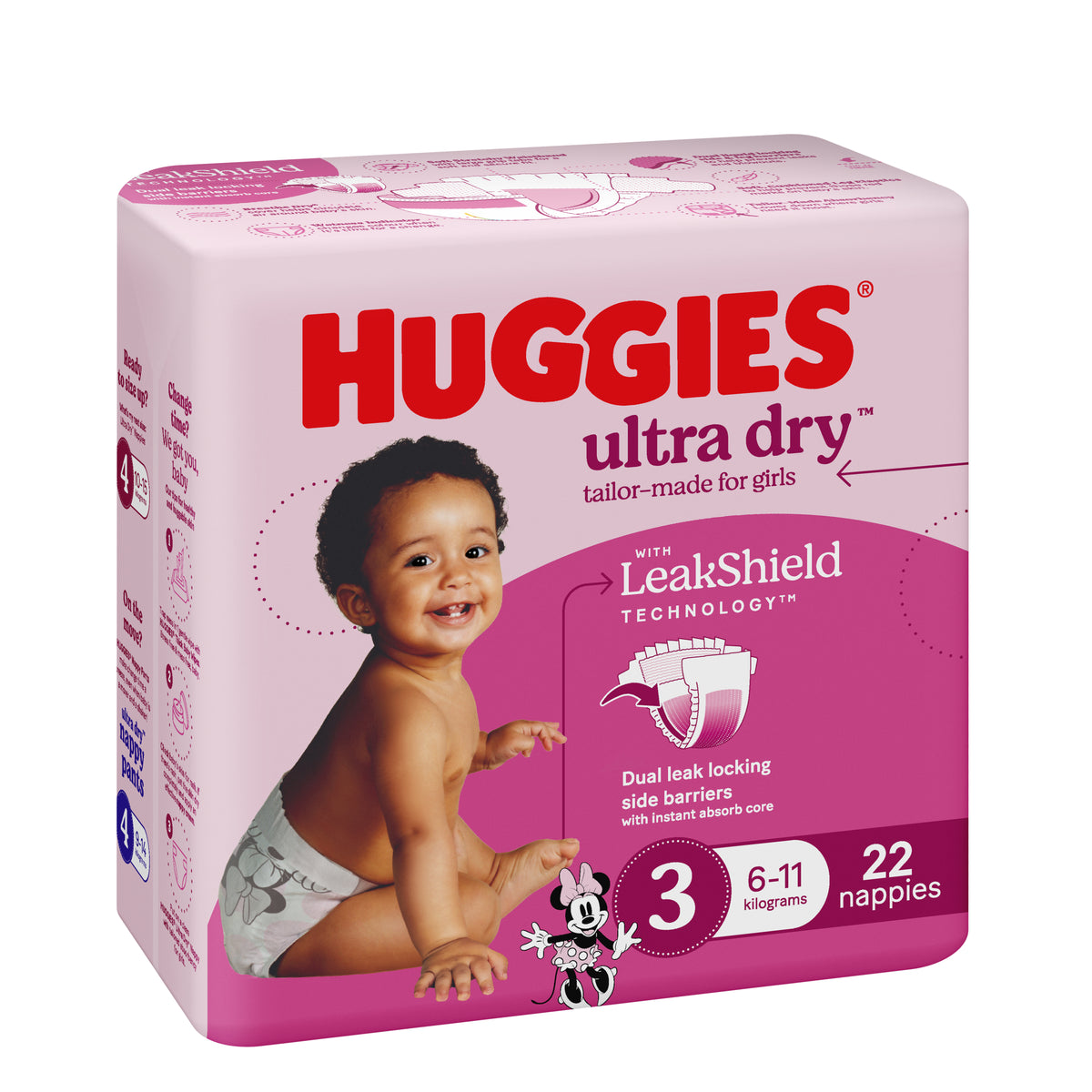 Huggies Ultra Dry Nappies Girl Size 3 (6-11kg) 22 Pack