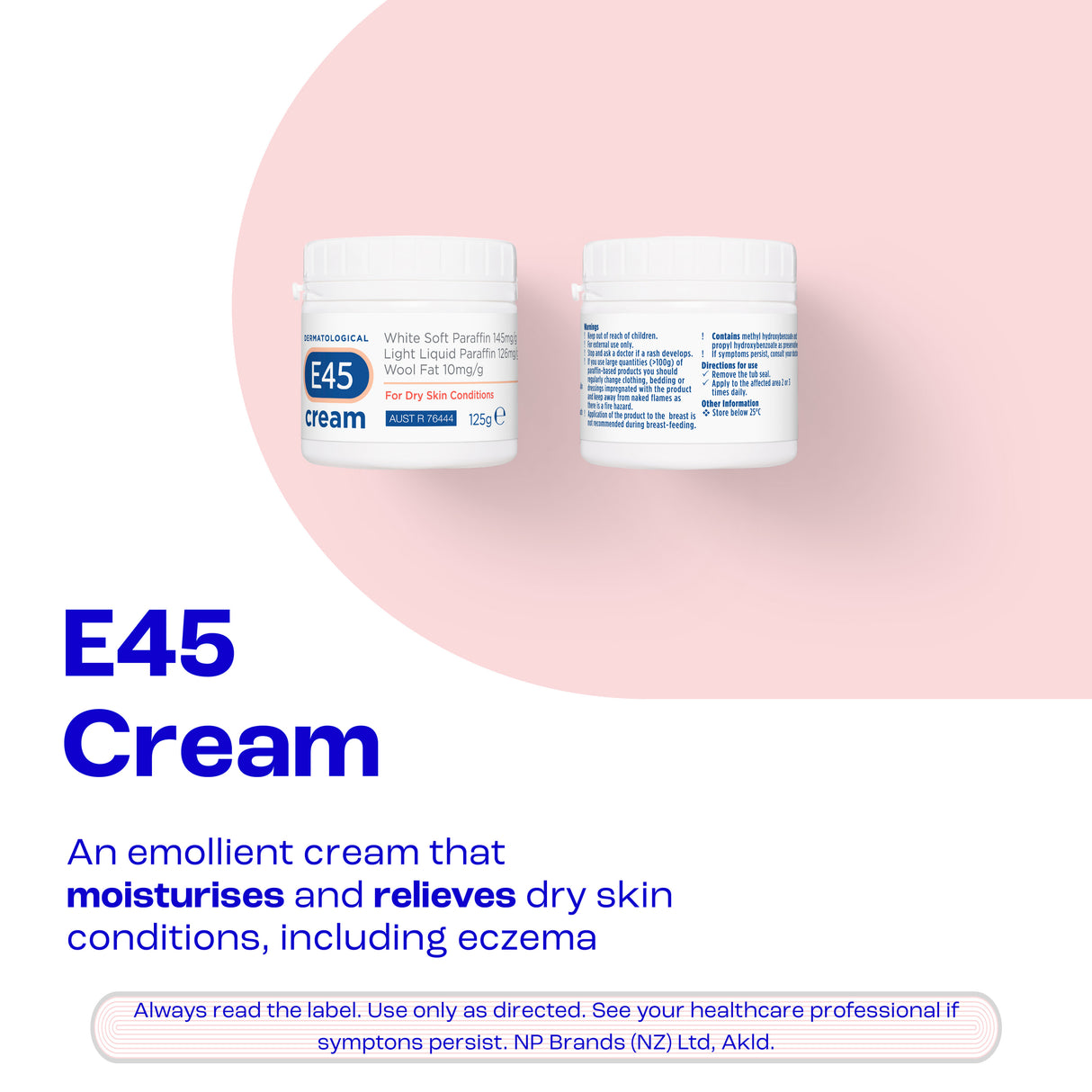 E45 Moisturising Cream for Dry Skin & Eczema 125g