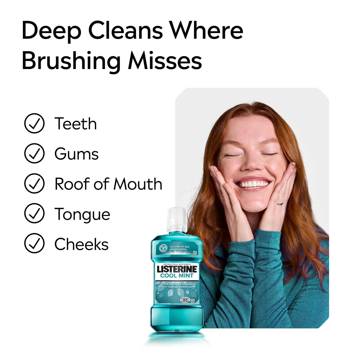Listerine Cool Mint Antibacterial Mouthwash 500mL