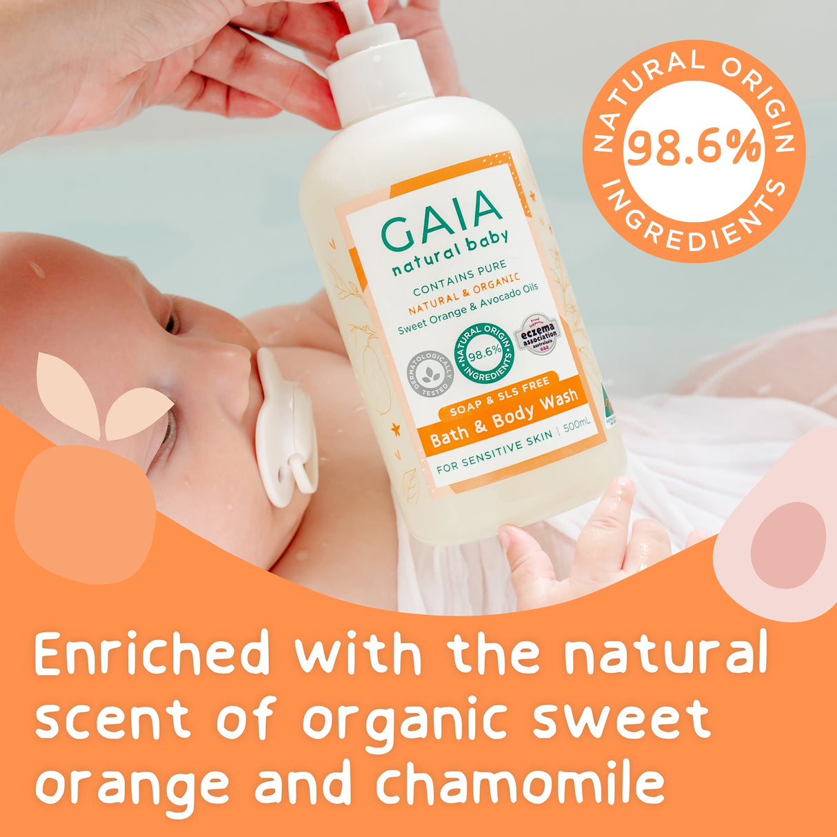 GAIA Natural Baby Bath & Body Wash 500ml
