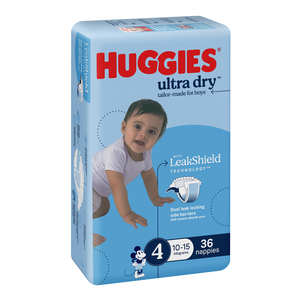 Huggies Ultra Dry Nappies Boys Size 4 (10-15kg) 36 Pack