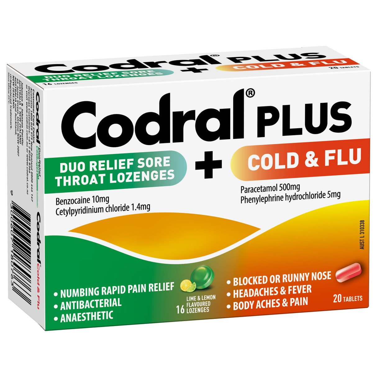 Codral Plus Duo Sore Throat Lozenges + Cold & Flu Tablets
