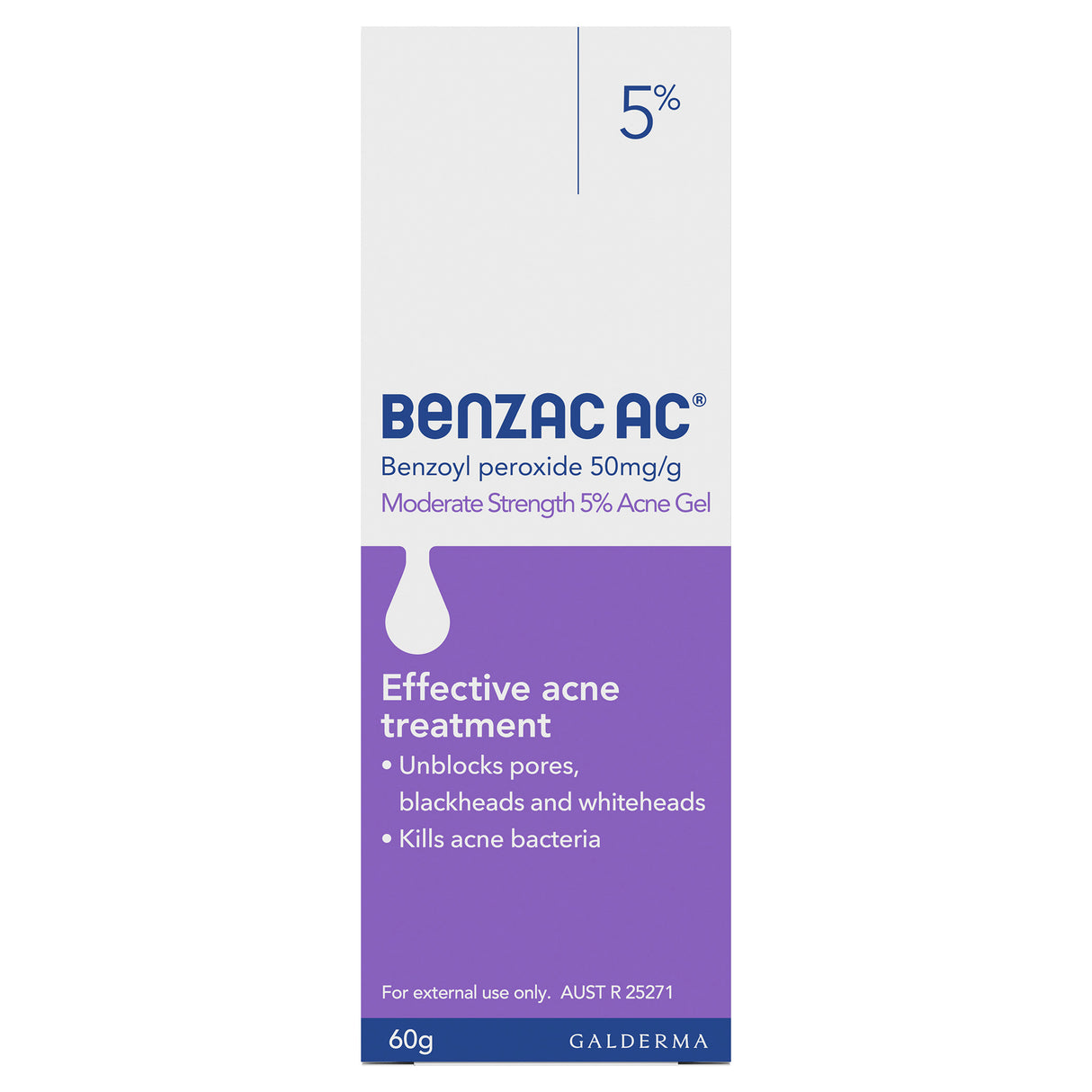 Benzac AC Moderate Strength 5% Acne Gel 60g, Acne Treatment