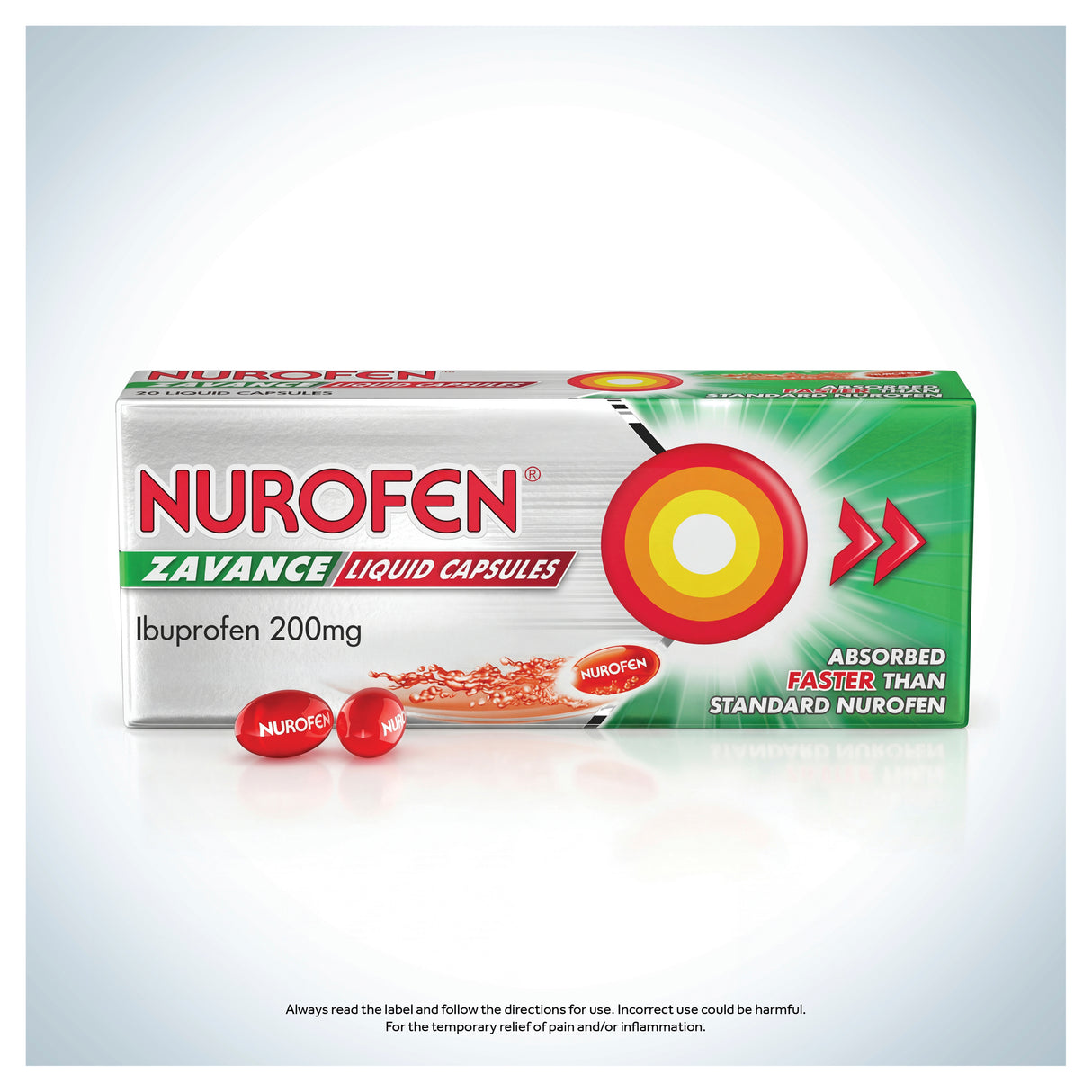 Nurofen Zavance Fast Pain Relief Liquid Capsules 200mg Ibuprofen 40 Pack