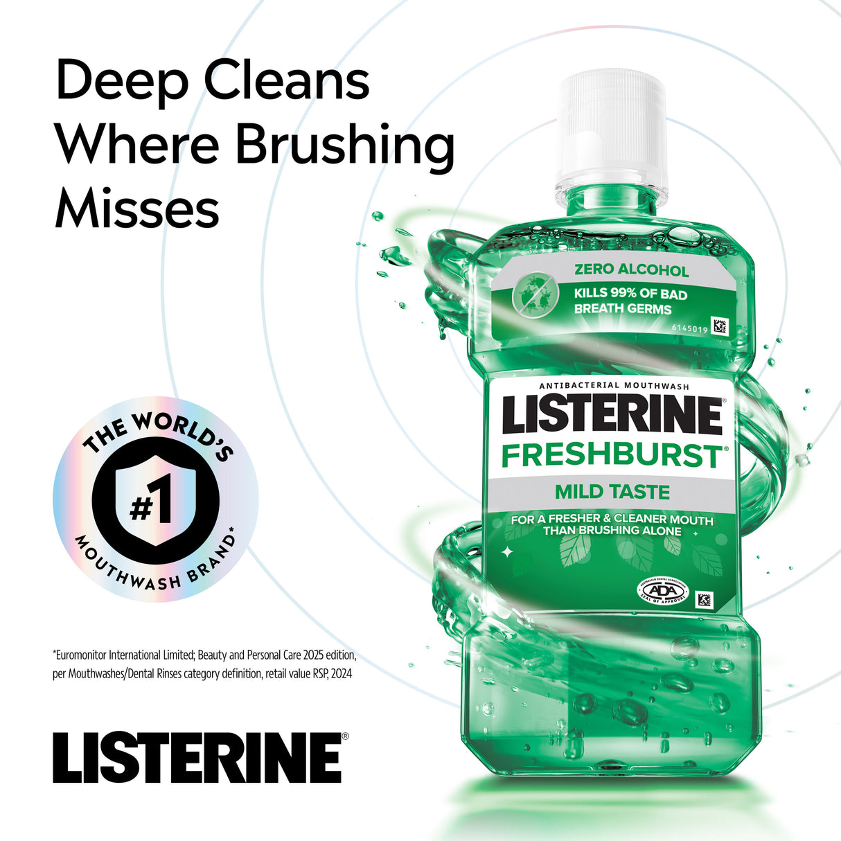 Listerine Mouthwash Freshburst Zero Alcohol 500ml