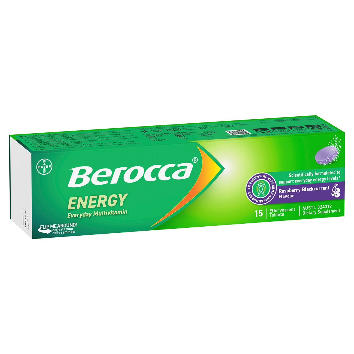 Berocca Raspberry +Blackcurrant Effervescent Tab 15s