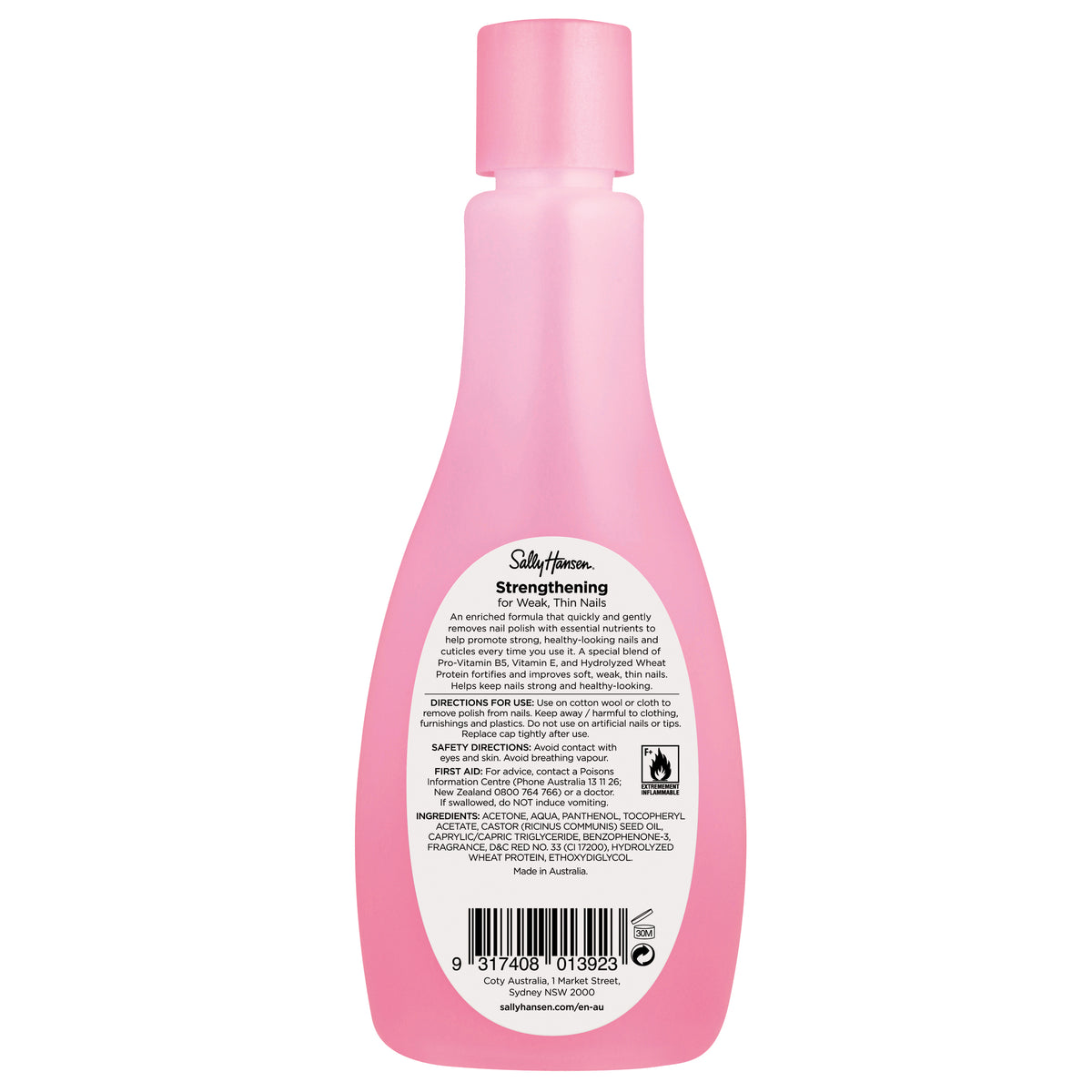 Sally Hansen Nail Polish Remover Strengthening with Acetone - Pink 150 mL