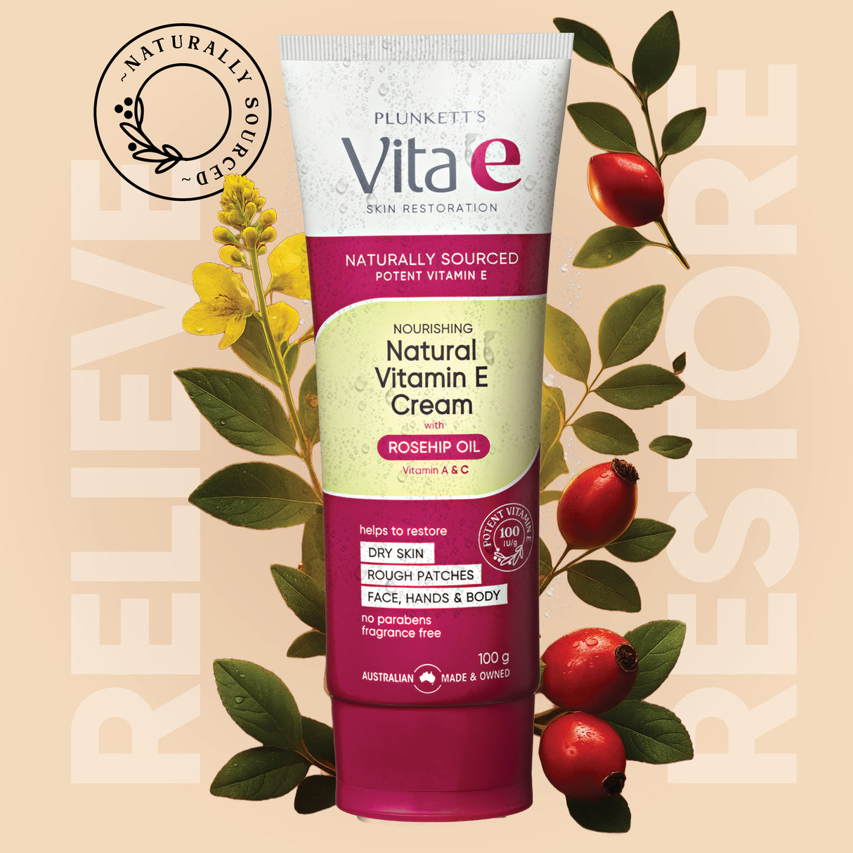 Plunkett's Vita E Natural Vitamin E Cream 100g