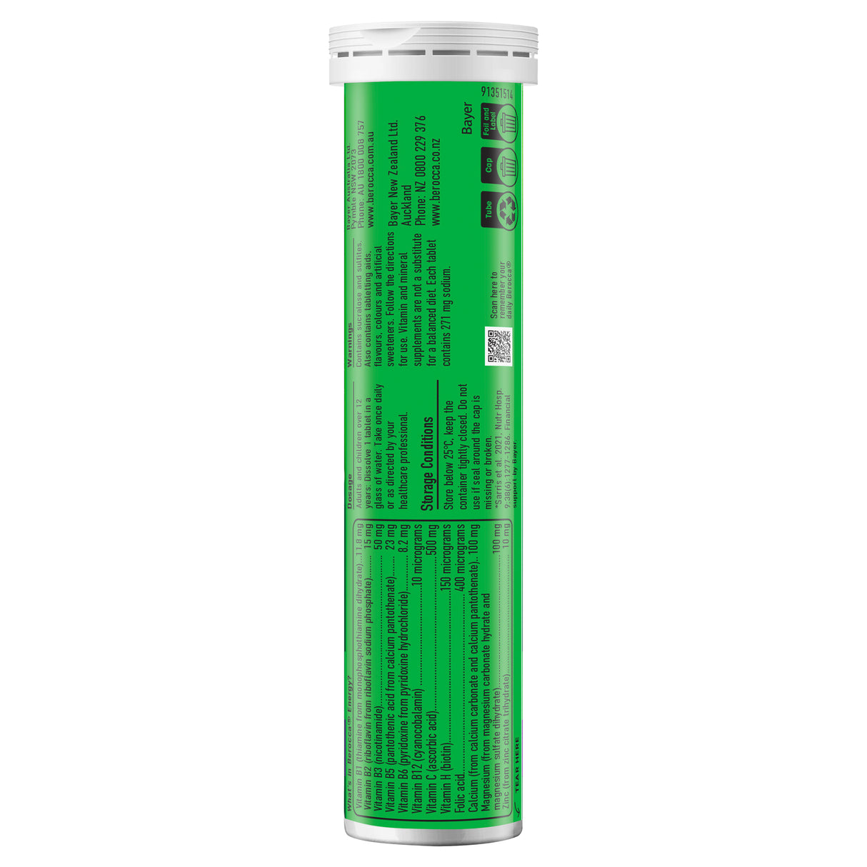 Berocca Raspberry +Blackcurrant Effervescent Tab 15s