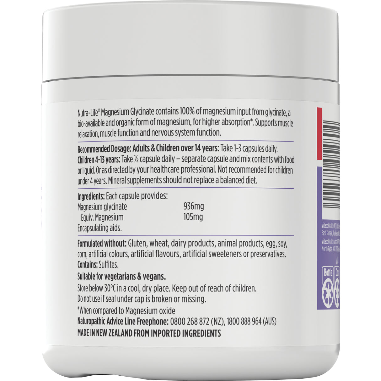 Nutra-Life Magnesium Glycinate 200s