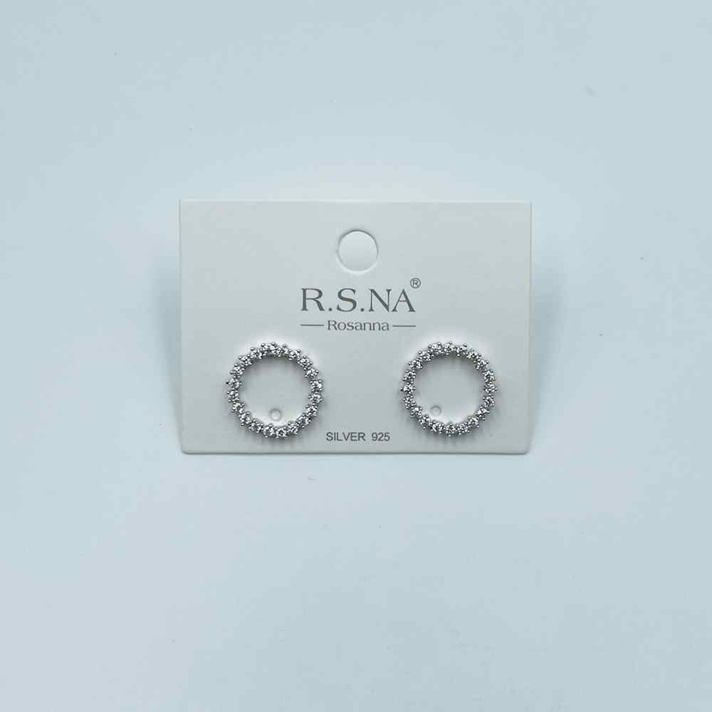 Rosanna Earrings Diamond Circle Silver