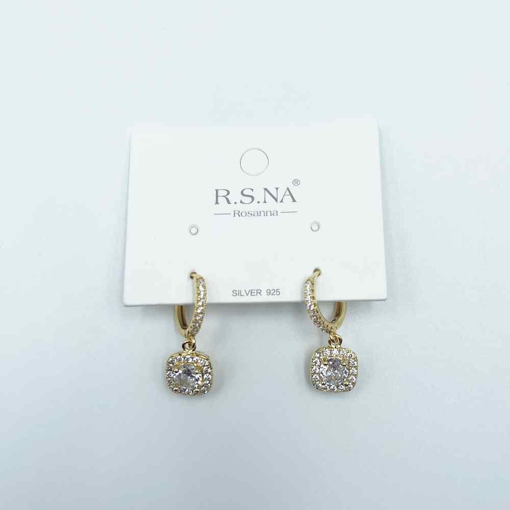 Rosanna Earrings Diamante Fashion Drop Gold