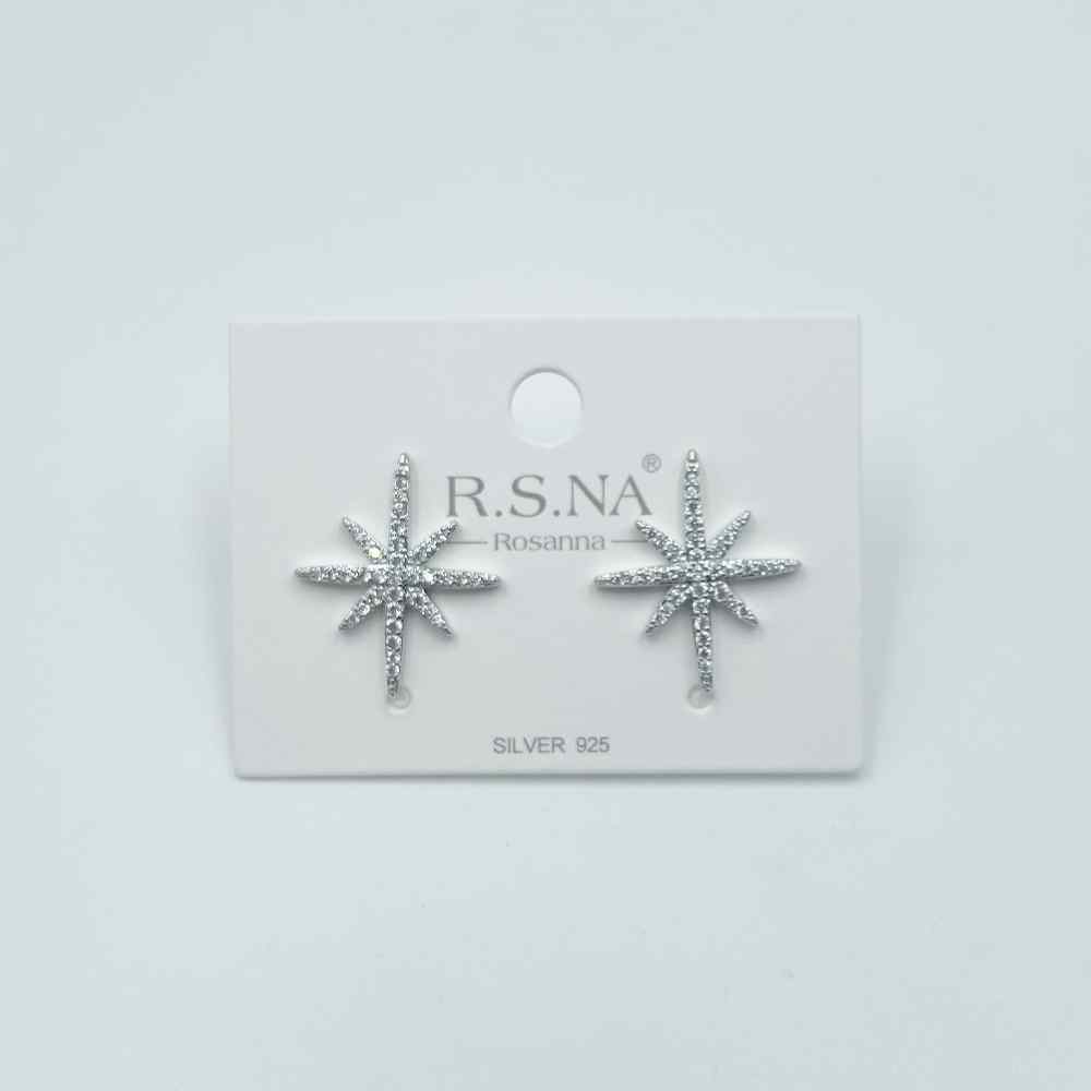Rosanna Earrings Silver Star Burst