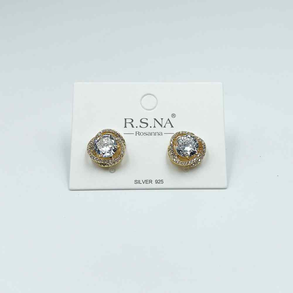 Rosanna Earrings Stunning Diamante Gold Stud