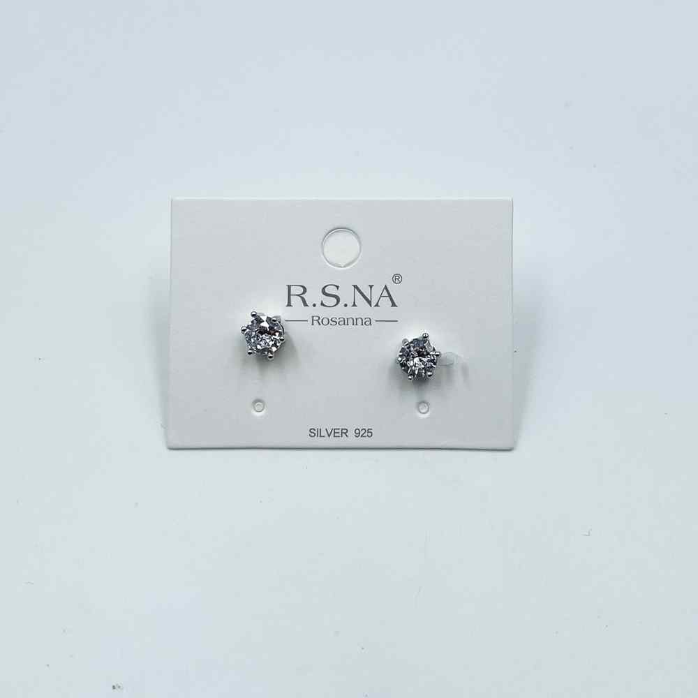 Rosanna Earrings Diamond Classic Stud Silver