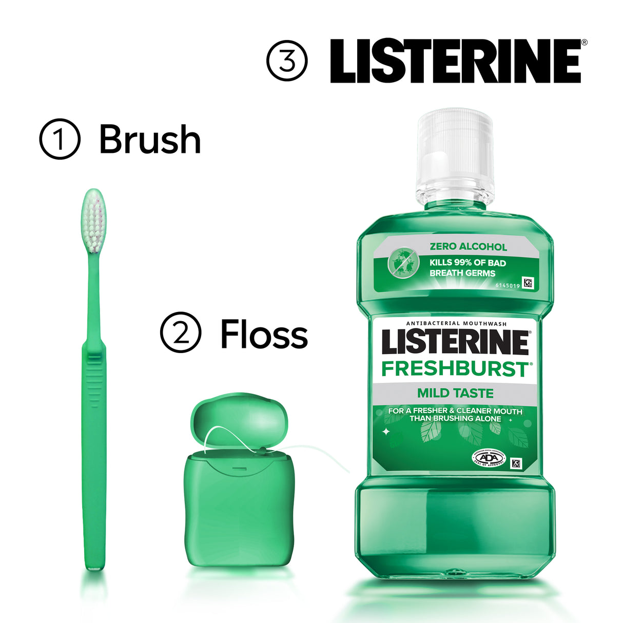 Listerine Mouthwash Freshburst Zero Alcohol 500ml