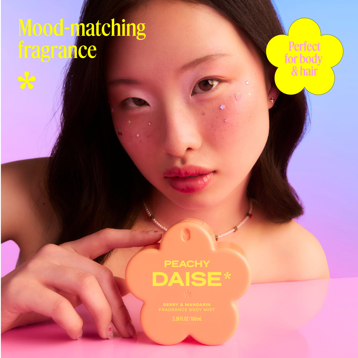 DAISE Peachy Daise Fragrance Body Mist in Berry & Mandarin, 3.3 fl oz/100 mL