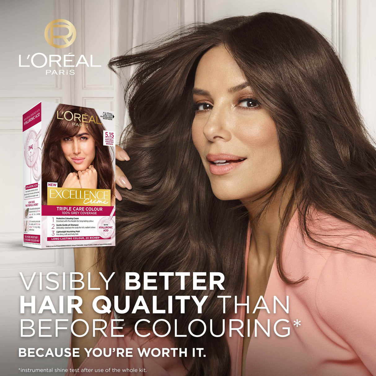 L'Oréal Paris Excellence Crème Permanent Hair Colour - 5.15 Natural Frosted Brown