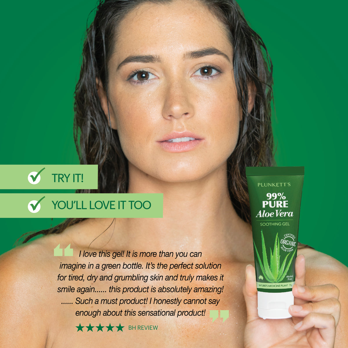 Plunkett's 99% Pure Aloe Vera Soothing Gel 75g