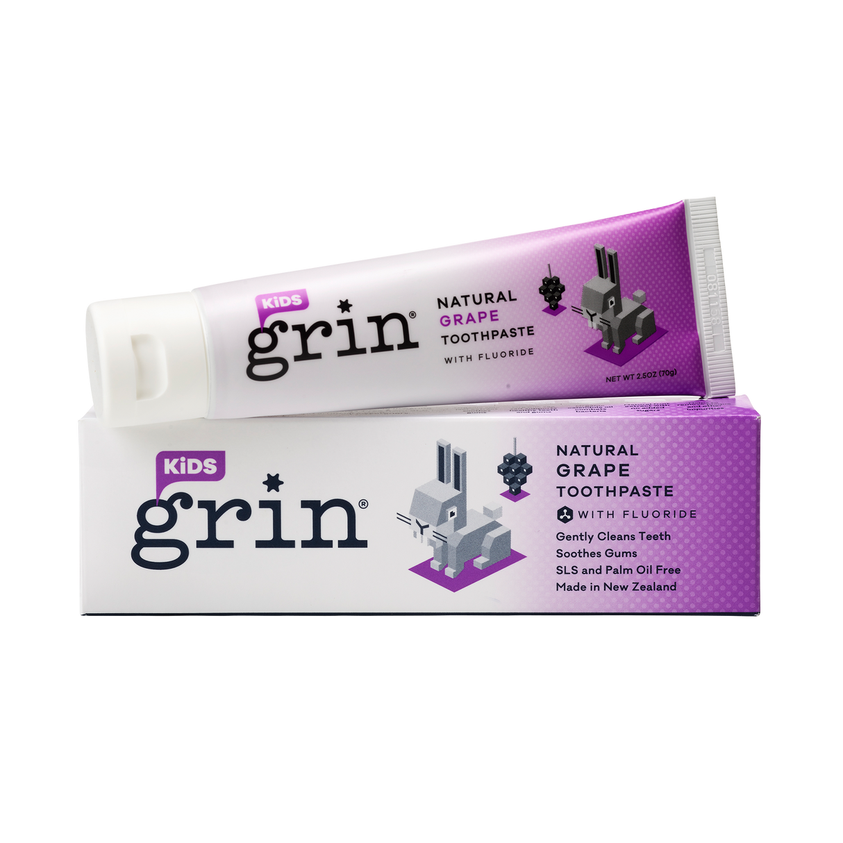Grin Kids Natural Grape Toothpaste with Fluoride 70g