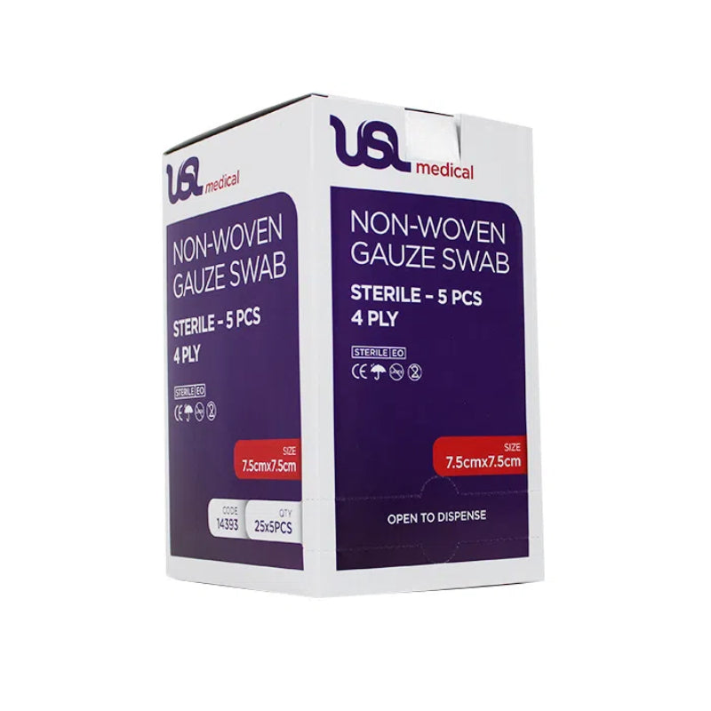 USL Medical Non Woven Gauze Swabs 7.5x7.5cm 5pk