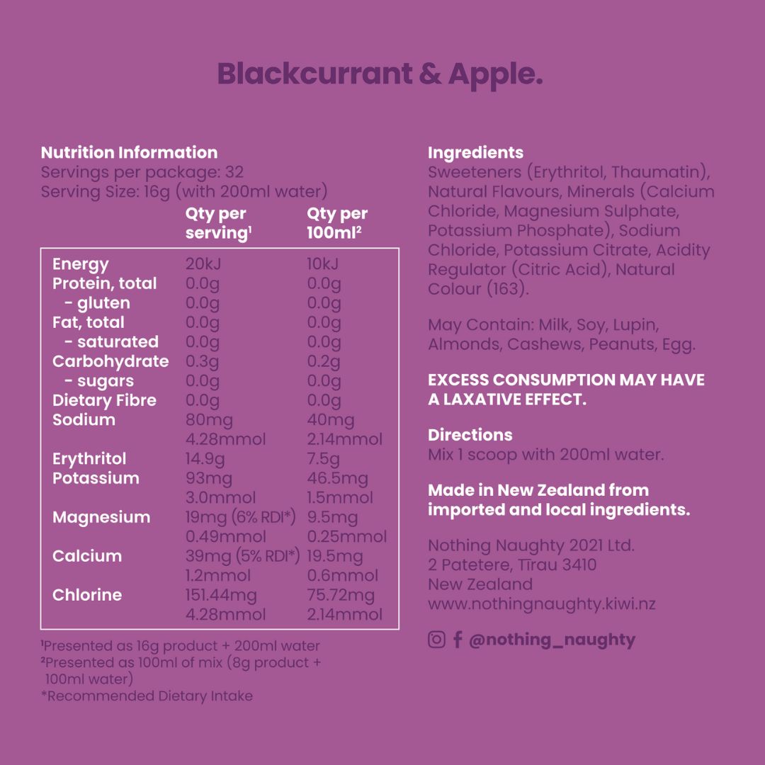 Nothing Naughty Low Carb Hydration Black Currant & Apple 515g