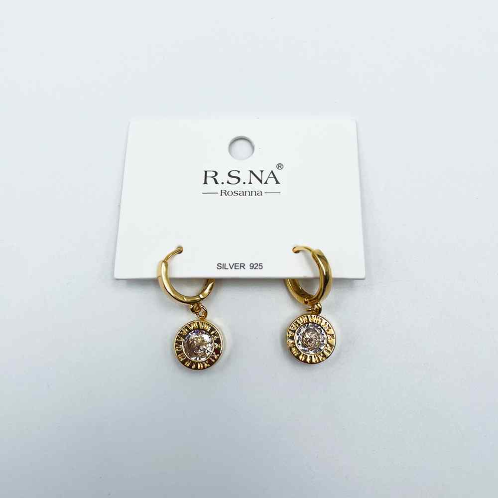 Rosanna Earrings Fashion Drop Diamante Gold