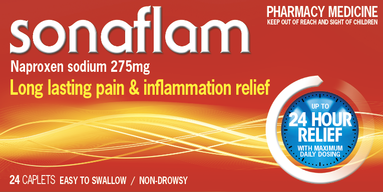 SonaFlam Naproxen Anti-Inflammatory Strong Pain Relief 275 mg 24 Tablets