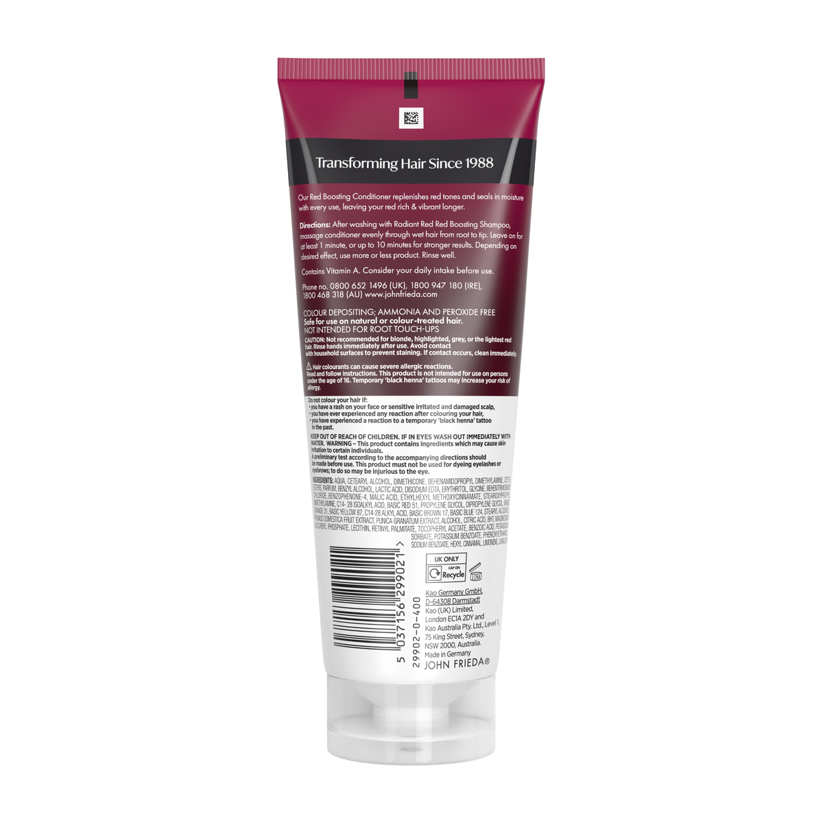 John Frieda Radiant Red Red Boost Conditioner 250ml