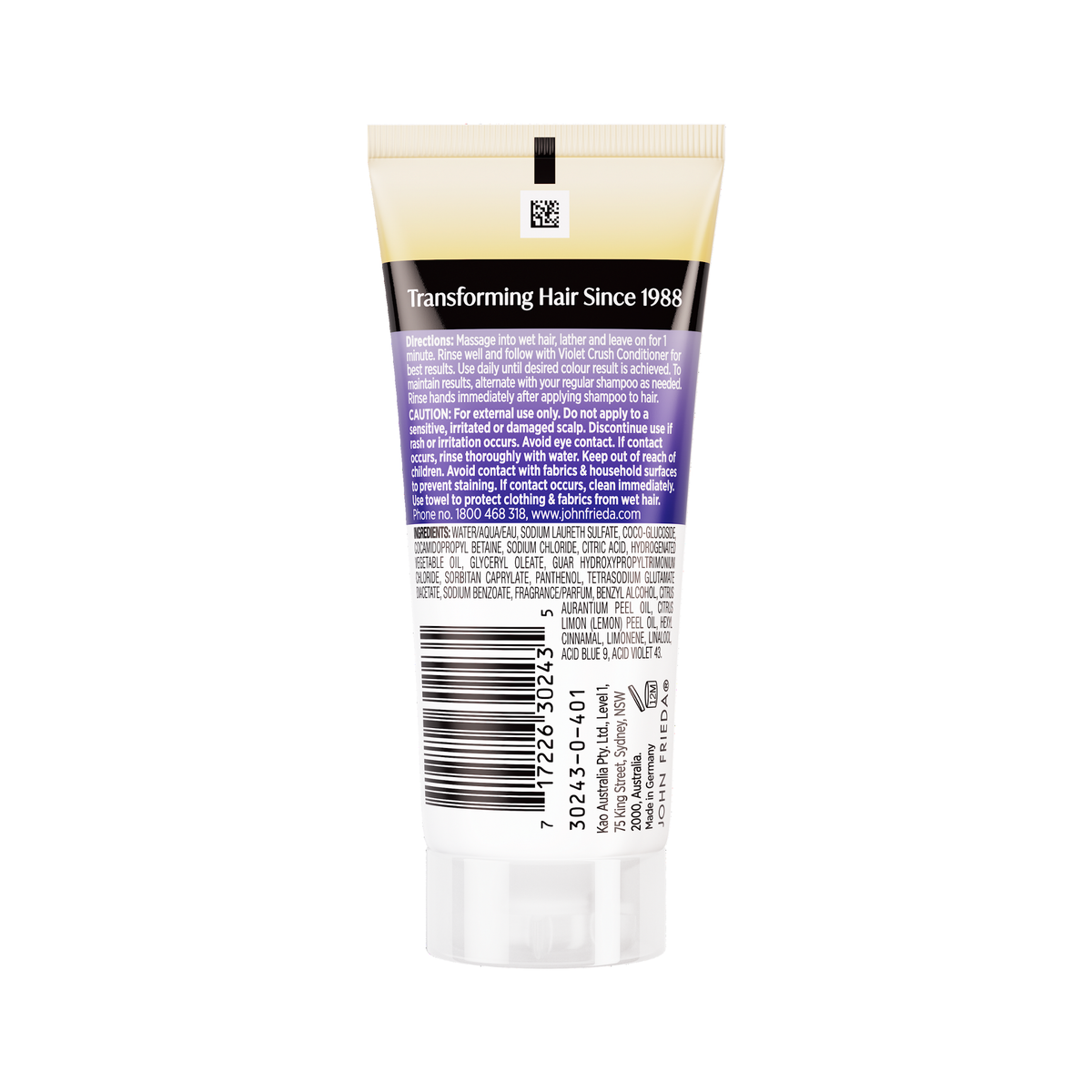 John Frieda Violet Crush Intense Purple Shampoo Travel Size 50ml