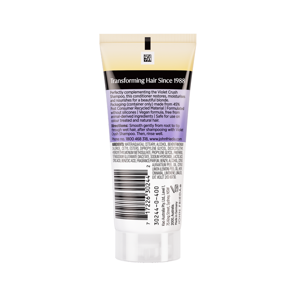 John Frieda Violet Crush Purple Conditioner Travel Size 50ml