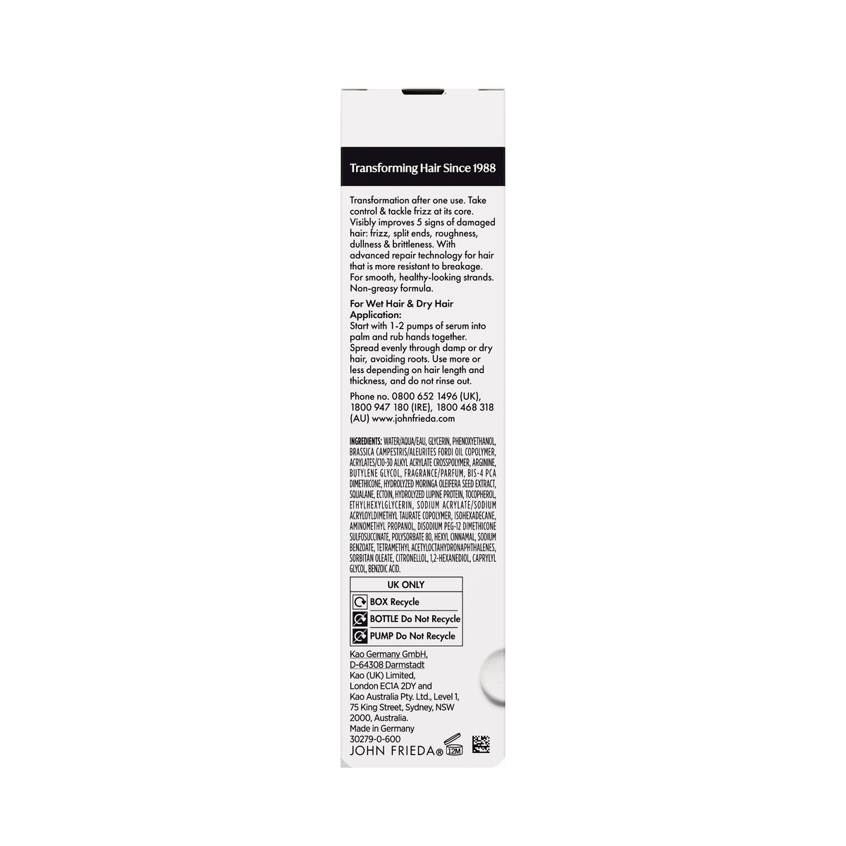 John Frieda Frizz Ease The Rescuer Serum 50ml