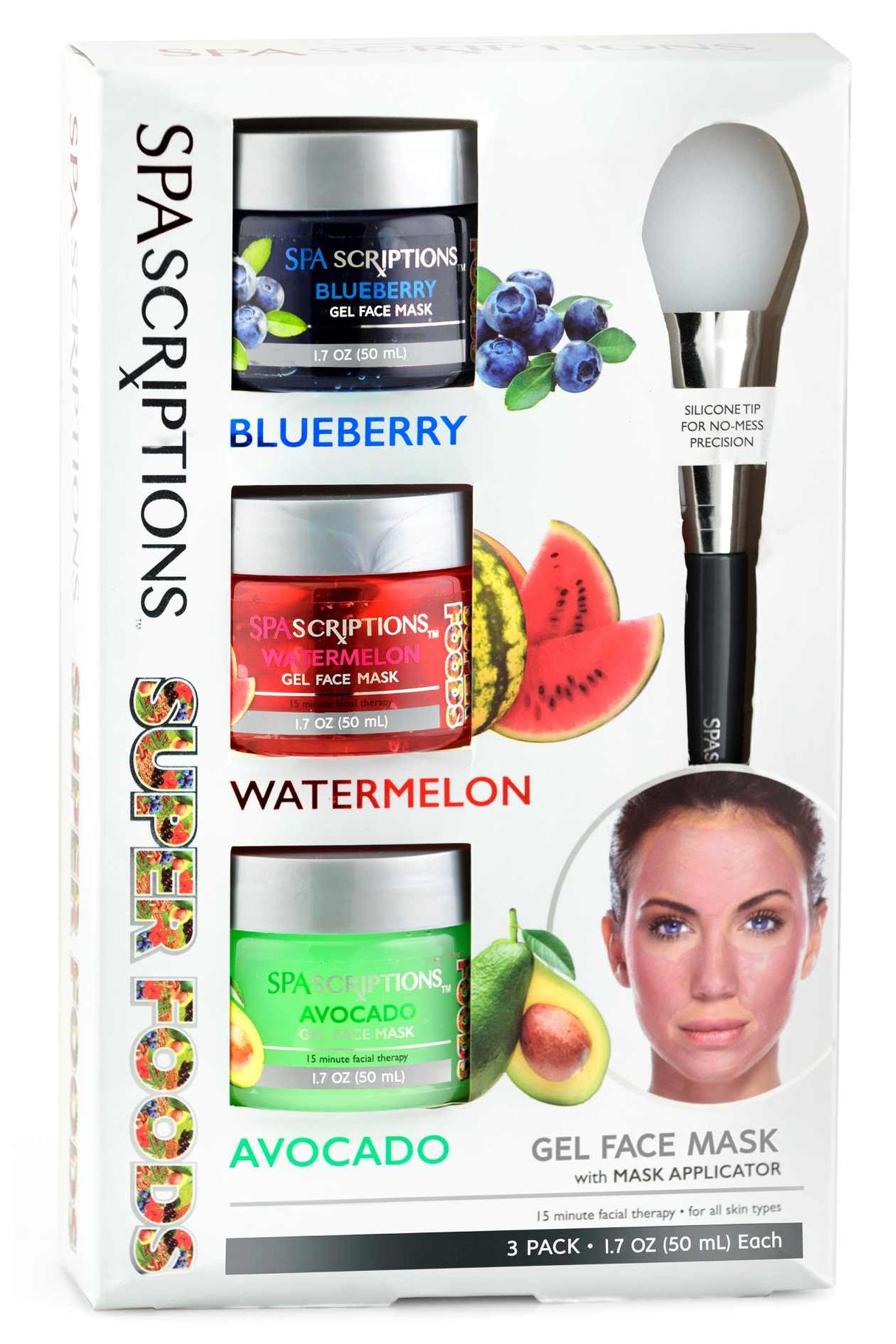 SpaScriptions Super Foods Face Mask 3pk