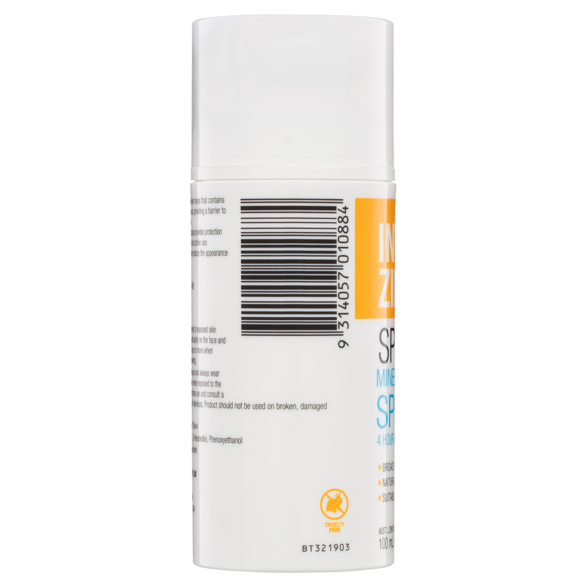 Invisible Zinc Sport Mineral Sunscreen SPF 50+ Cream 100ml