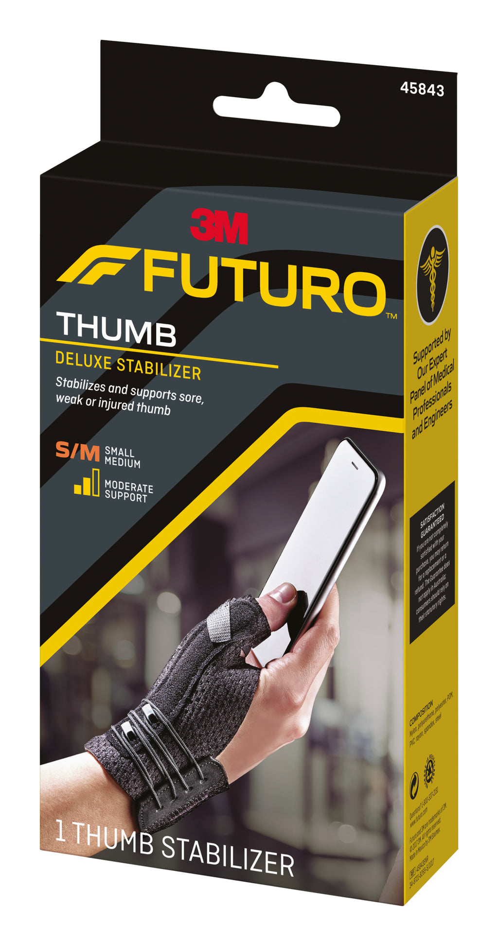 Futuro Deluxe Thumb Stabiliser Blk Sml Med Futuro Deluxe Thumb Stabiliser Blk Sml Med