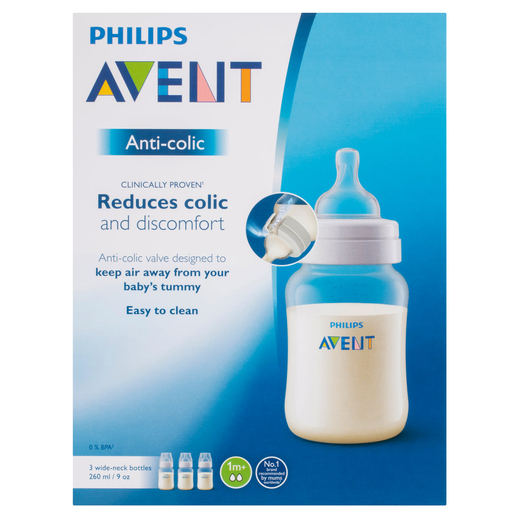 Philips Avent AntiColic Bottles 1m+ 3 x 260mL