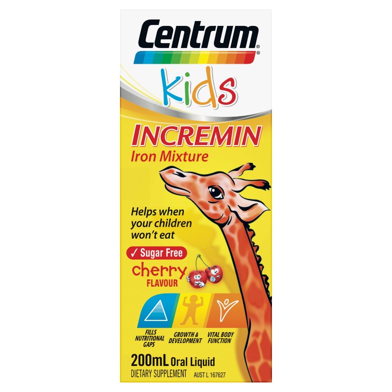 Centrum Kids Incremin Iron Mixture Oral Liquid Cherry 200ml