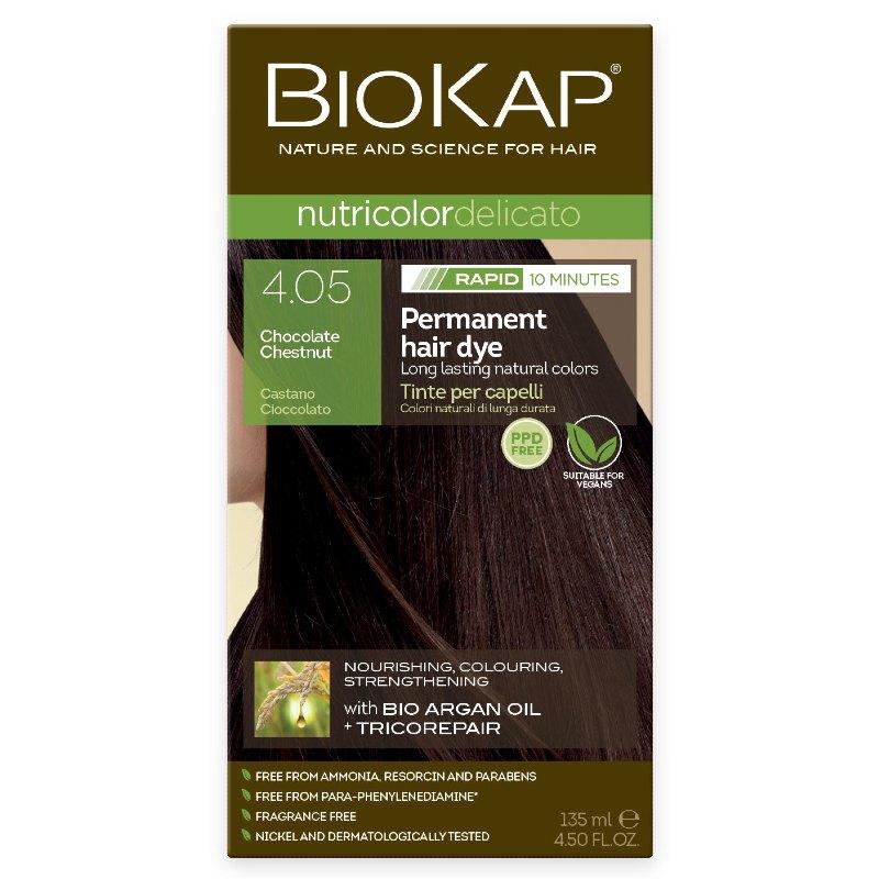 Biokap Delicato Rapid Natural Permanent Hair Colour 4.05 Chocchest 135ml