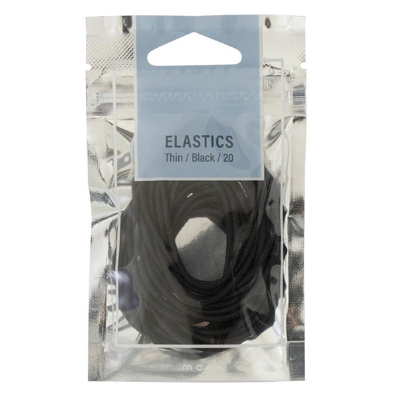 Mae. Elastics Thin Black 20 Pack