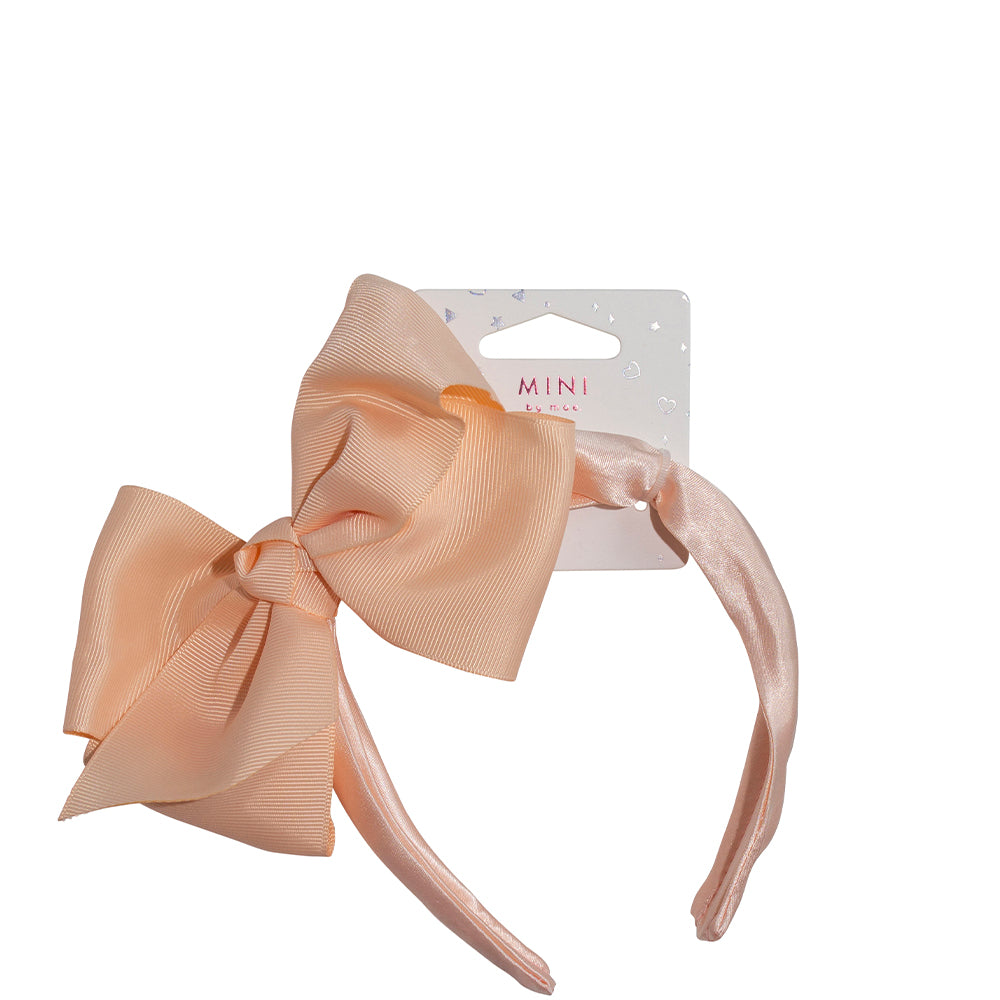 Mini By Mae Headband Large Bow Apricot