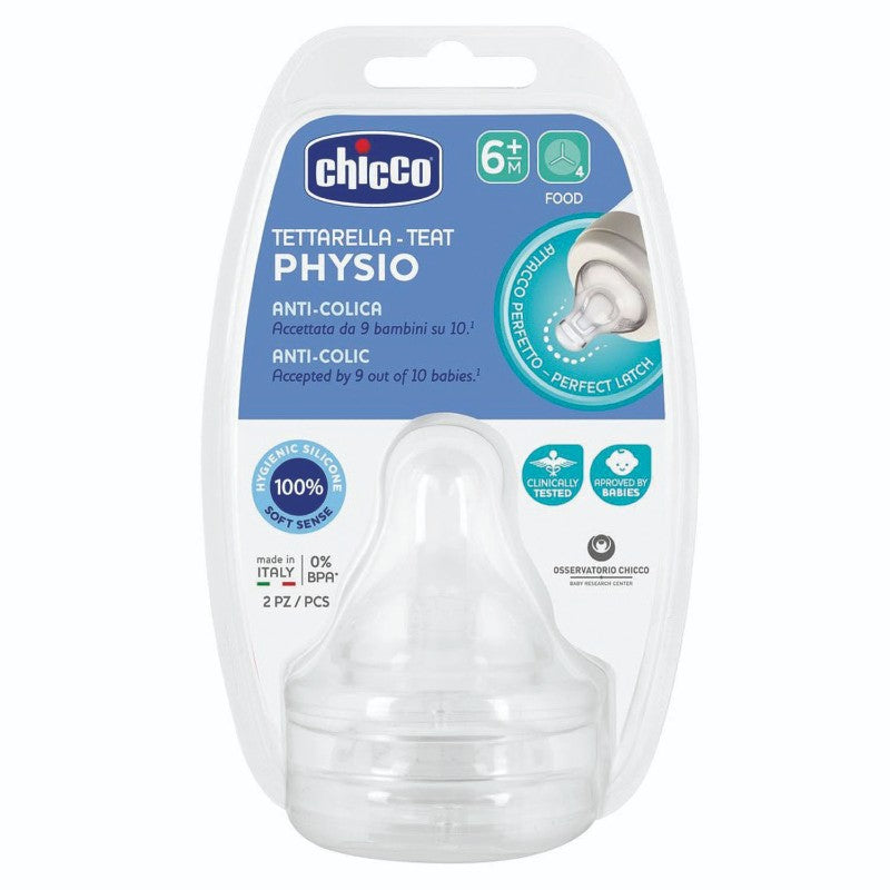Chicco Perfect 5 Physio Teat 6M+ Food Flow 2 Pack