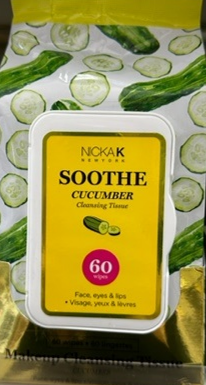 Nicka K Makeup Cleansing Wipes Soothe 60pack
