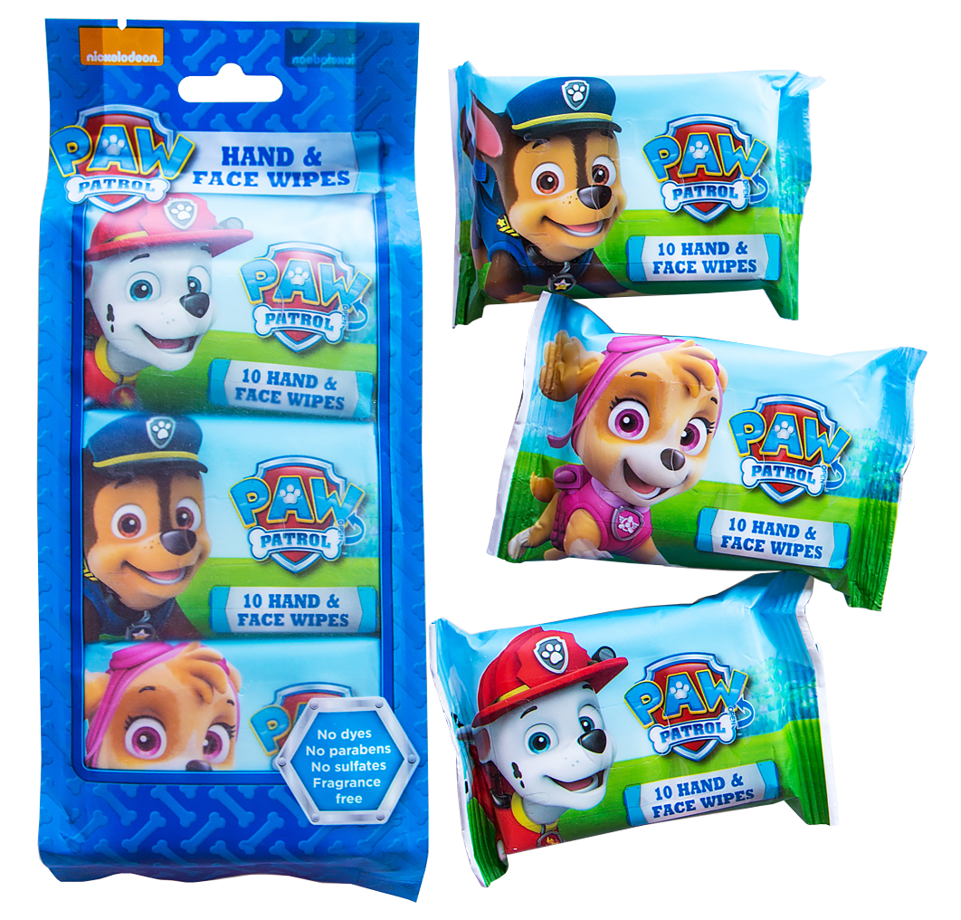 PAW PATROL Hand Face Wipes 10s 3pk